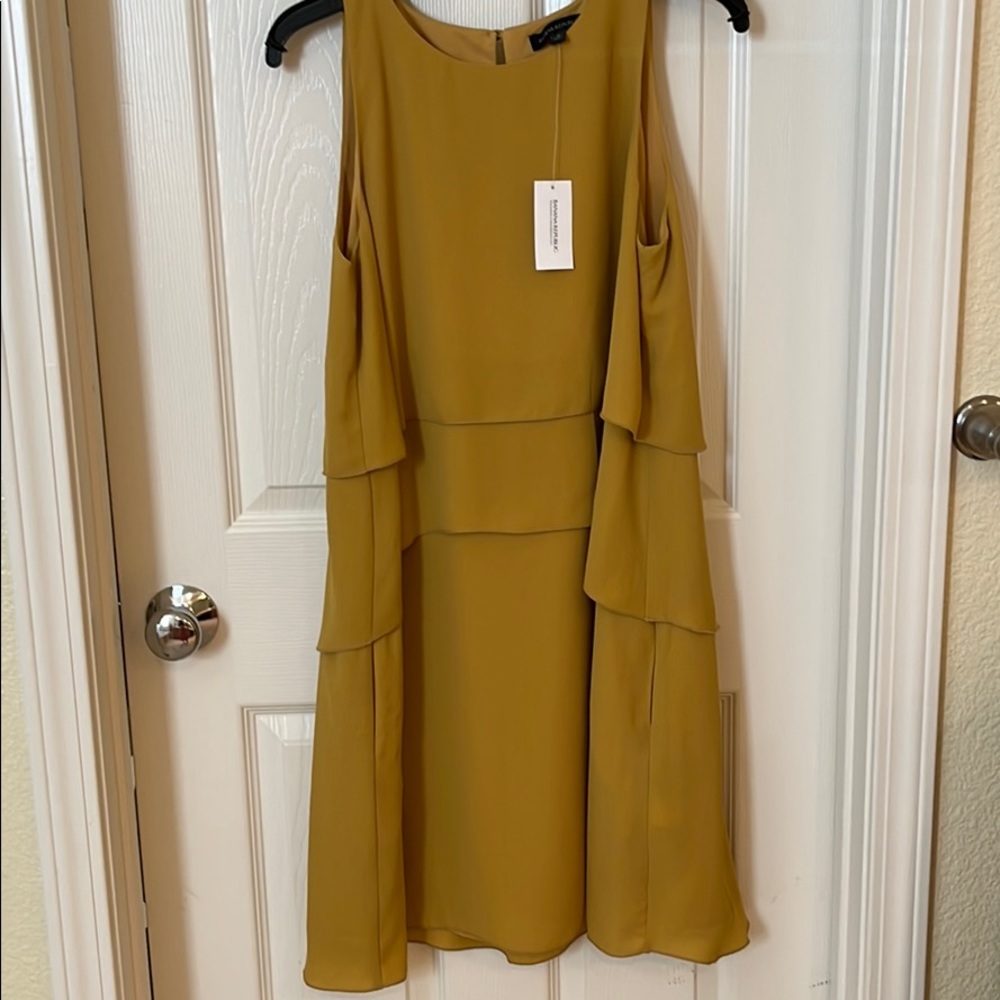 NWT BR Mustard Cocktail dress with pockets!
